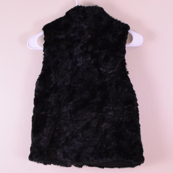 Zara Girls Black Fur Zipper Vest Y2K Winter Fall Warm Cozy Outerwear Grunge 9/10 - Picture 5 of 8